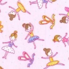 Cotton Pink Ballet Dancer Fabric x 0.5m